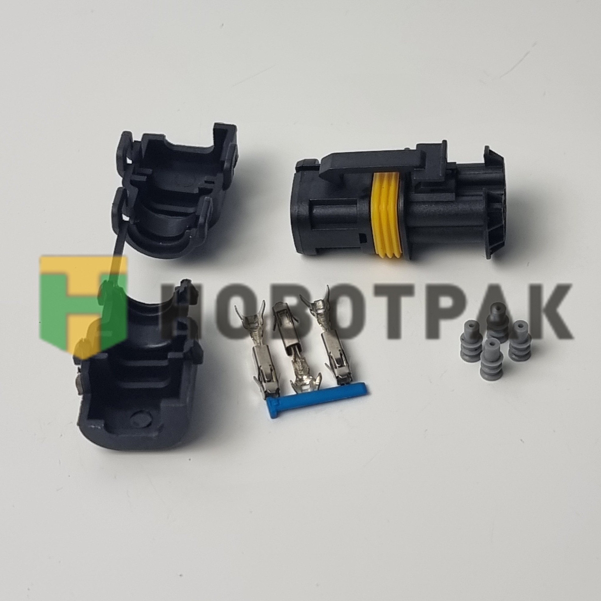 Разъем 4х контактный (комплектация: 4-pin, уплотнения, фиксатор, защитный кожух)