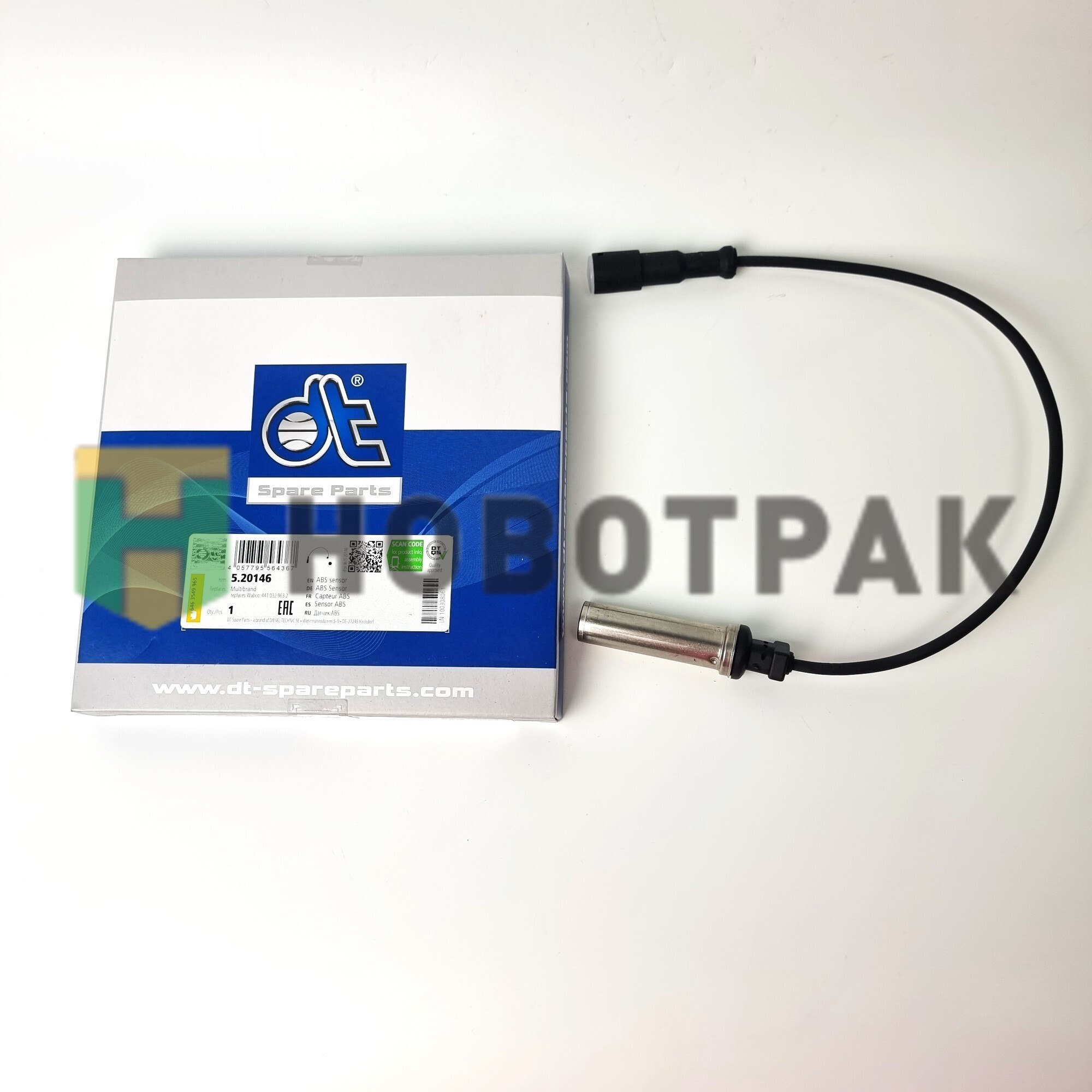 Датчик ABS прямой + втулка + смазка L=350mm 520146