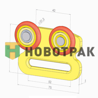 Роликовая тележка боковой шторы (Rodriguez) SPRT0028R
