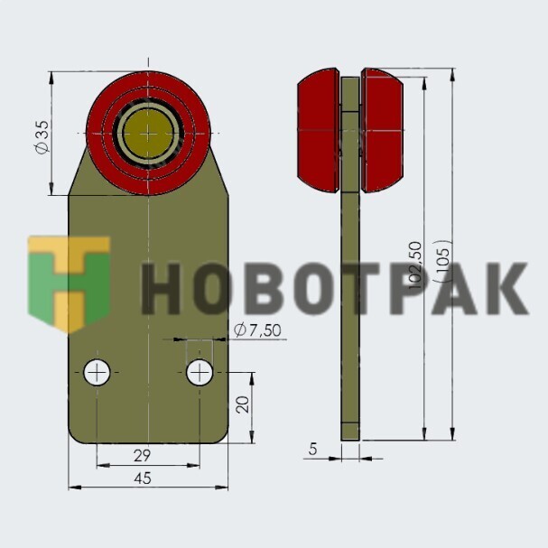 Ролик боковой шторы с кронштейном Rodriguez SPR83006R8