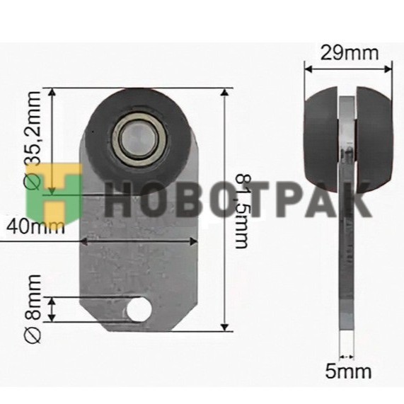 Ролик боковой шторы с кронштейном для крыш Edscha SPR30450N