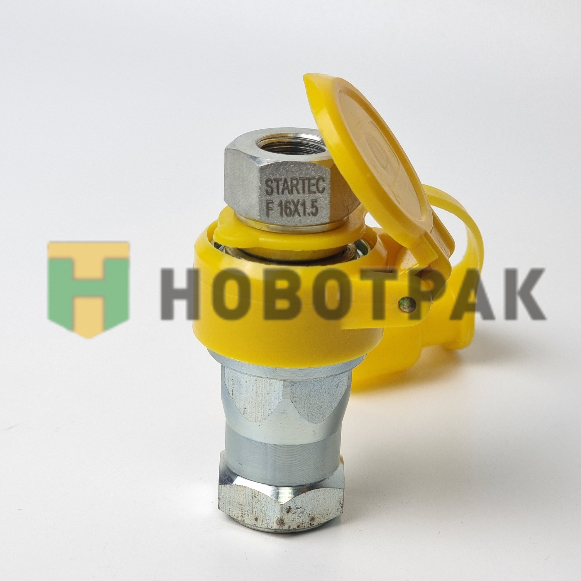 Головка соединительная с клапаном желтая М16 INF10167