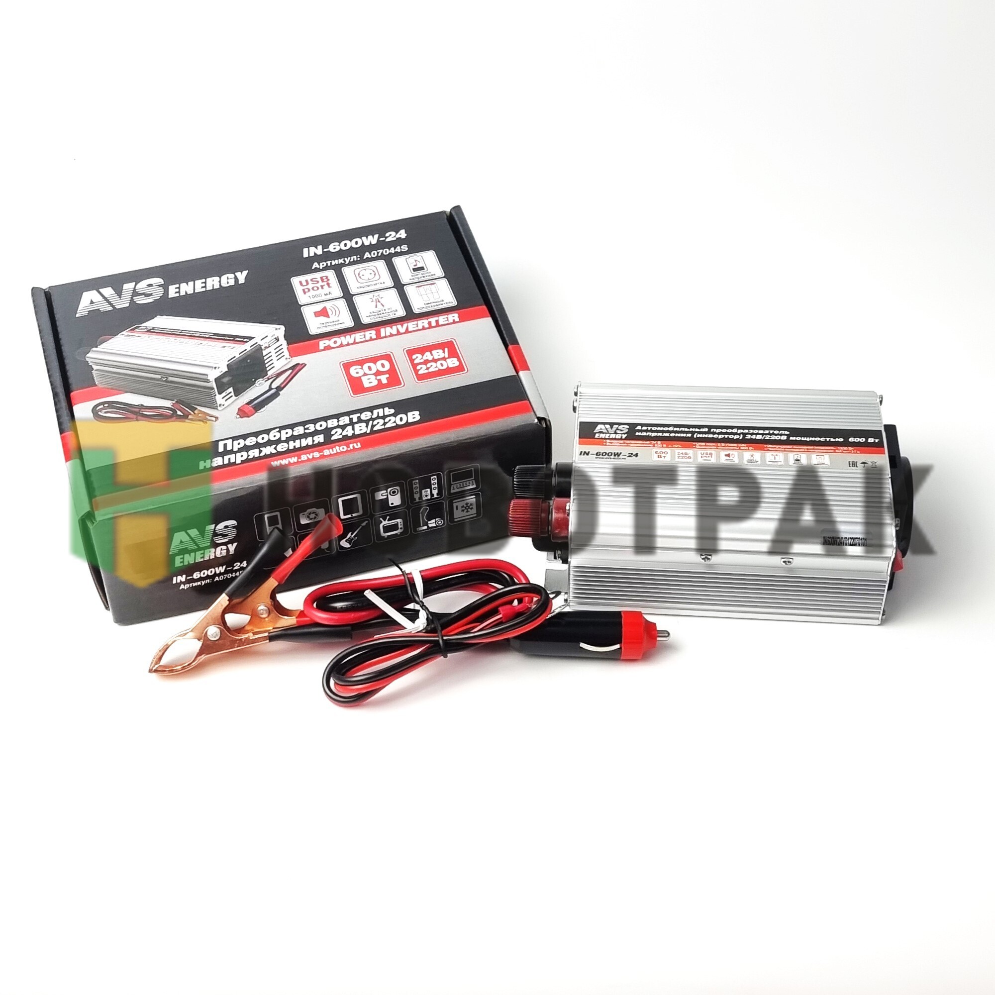 Автомобильный инвертор 24/220V 600 Вт