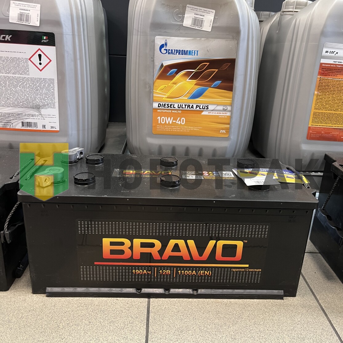 Аккумуляторная батарея BRAVO 6СТ-190 (КАМАЗ) 190N(3) 4607034730284