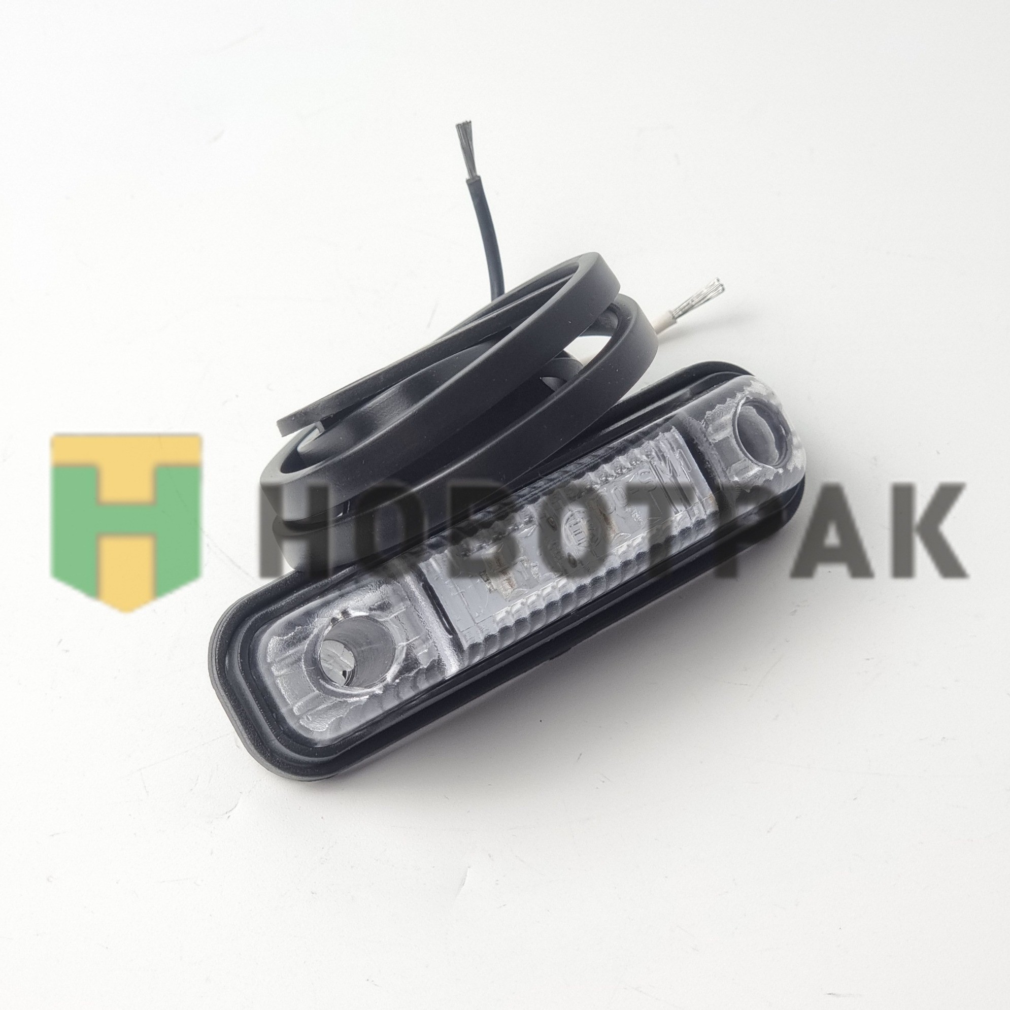 Фонарь габаритный LED жёлтого цвета с проводом с кронштейном