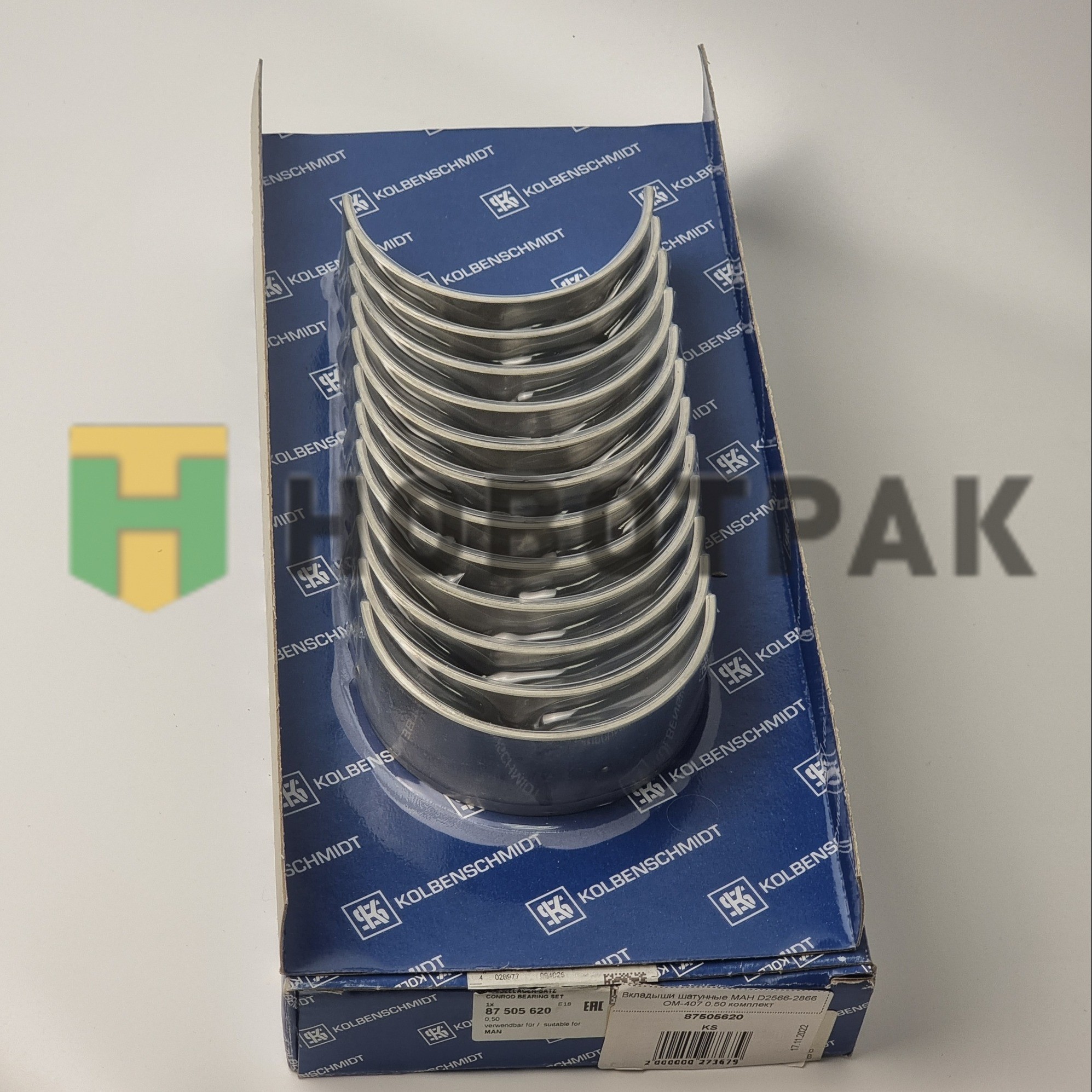 Вкладыши шатунные МАН D2566-2866 ОМ-407 0.50 комплект